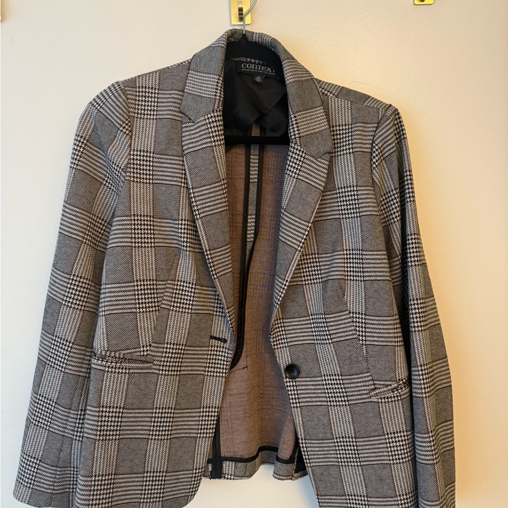 Context Black and White Checkered Blazer